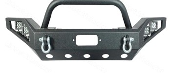 Photo of a JW0308 Style Steel Front Winch Bull Bar With LED Lights